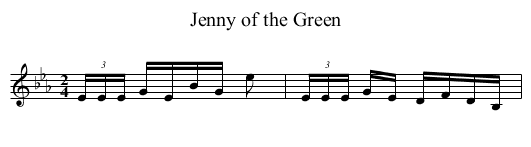 Jenny of the Green - staff notation