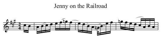 Jenny on the Railroad - staff notation