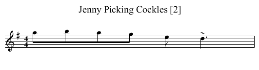 Jenny Picking Cockles [2] - staff notation