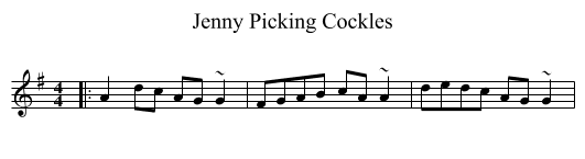 Jenny Picking Cockles - staff notation