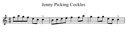 Jenny Picking Cockles - staff notation