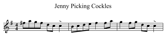 Jenny Picking Cockles - staff notation