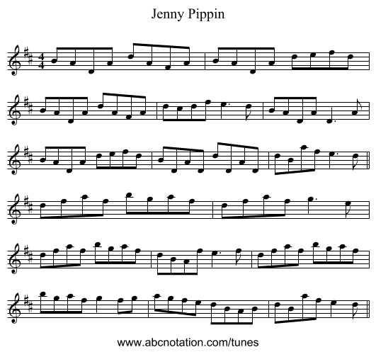 Jenny Pippin - staff notation
