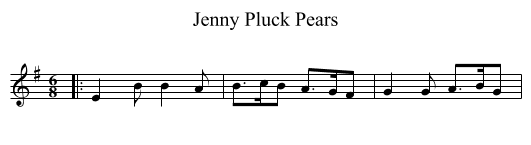 Jenny Pluck Pears - staff notation
