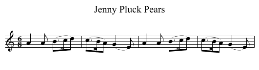Jenny Pluck Pears - staff notation