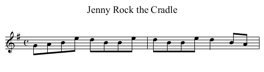 Jenny Rock the Cradle - staff notation