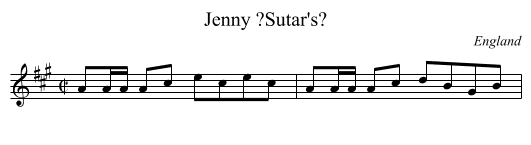 Jenny ?Sutar's? - staff notation