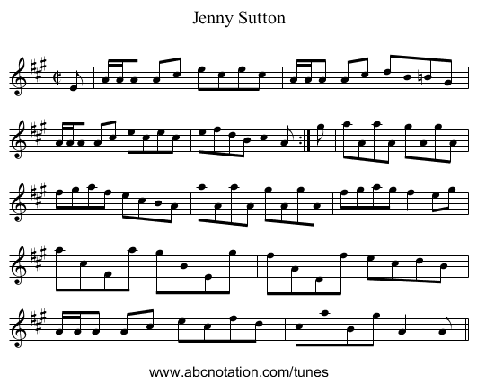 Jenny Sutton - staff notation
