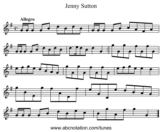 Jenny Sutton - staff notation