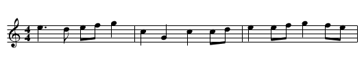 Jenny (the Garter) - staff notation
