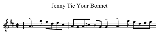 Jenny Tie Your Bonnet - staff notation
