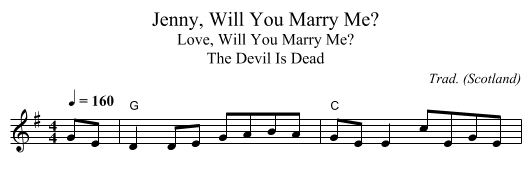 Jenny, Will You Marry Me? - staff notation