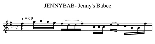 JENNYBAB- Jenny's Babee - staff notation