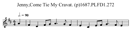 Jenny,Come Tie My Cravat. (p)1687.PLFD1.272 - staff notation