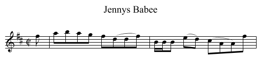 Jennys Babee - staff notation