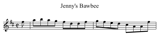 Jenny's Bawbee - staff notation