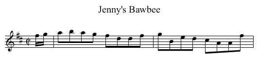 Jenny's Bawbee - staff notation