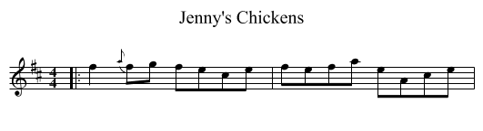 Jenny's Chickens - staff notation
