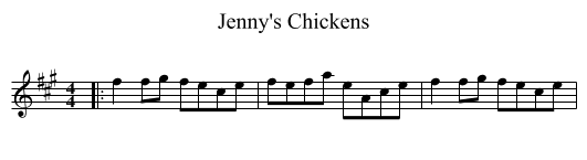 Jenny's Chickens - staff notation