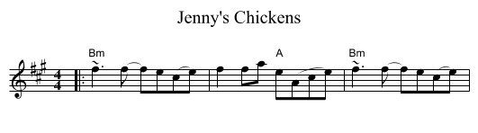 Jenny's Chickens - staff notation