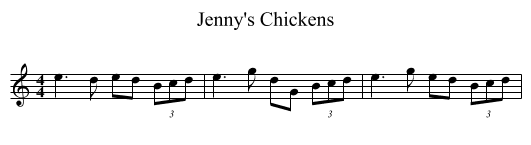 Jenny's Chickens - staff notation