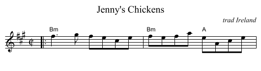 Jenny's Chickens - staff notation