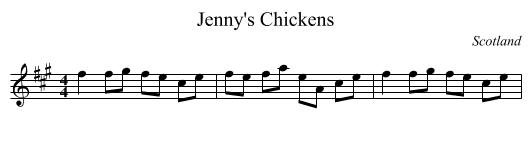 Jenny's Chickens - staff notation