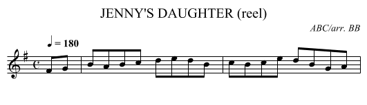 JENNY'S DAUGHTER (reel) - staff notation