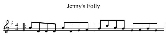 Jenny's Folly - staff notation
