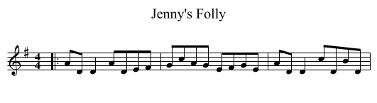Jenny's Folly - staff notation