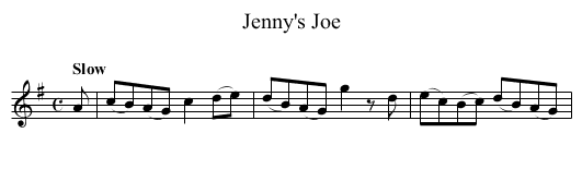 Jenny's Joe - staff notation