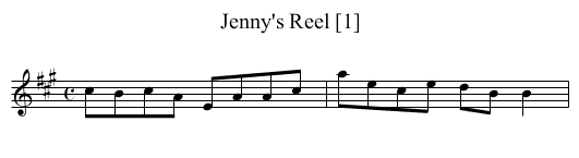Jenny's Reel [1] - staff notation