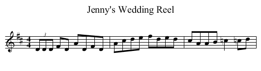 Jenny's Wedding Reel - staff notation