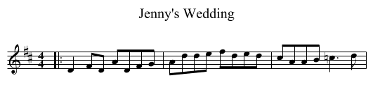 Jenny's Wedding - staff notation