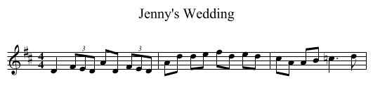 Jenny's Wedding - staff notation