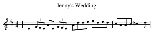 Jenny's Wedding - staff notation