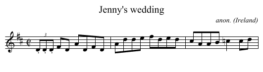 Jenny's wedding - staff notation