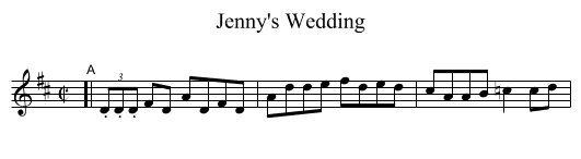 Jenny's Wedding - staff notation