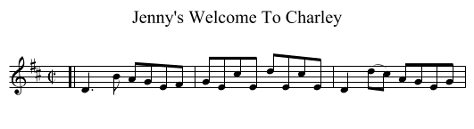 Jenny's Welcome To Charley - staff notation
