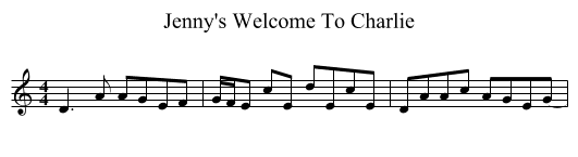 Jenny's Welcome To Charlie - staff notation