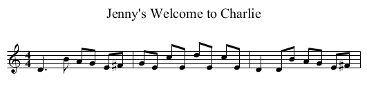 Jenny's Welcome to Charlie - staff notation