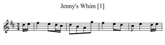 Jenny's Whim [1] - staff notation