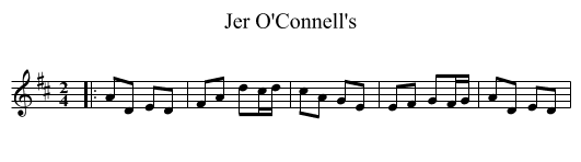 Jer O'Connell's - staff notation