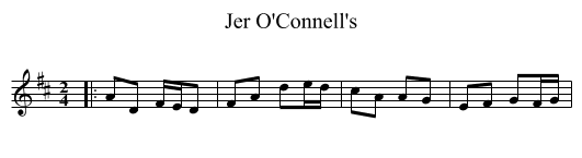 Jer O'Connell's - staff notation