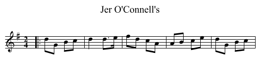 Jer O'Connell's - staff notation