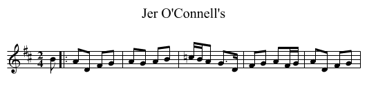 Jer O'Connell's - staff notation