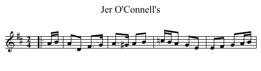Jer O'Connell's - staff notation