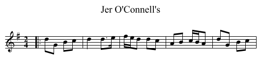 Jer O'Connell's - staff notation