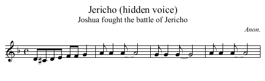 Jericho (hidden voice) - staff notation