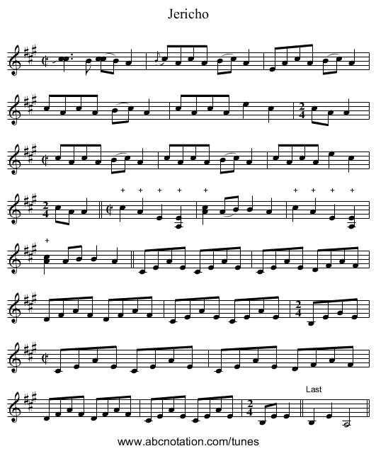 Jericho - staff notation
